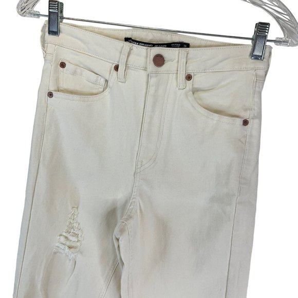 Volcom Jeans Womens Sz 26 White Vol-Stone Girlfriend Ankle Fit Stretch Denim Nwt - Picture 4 of 13